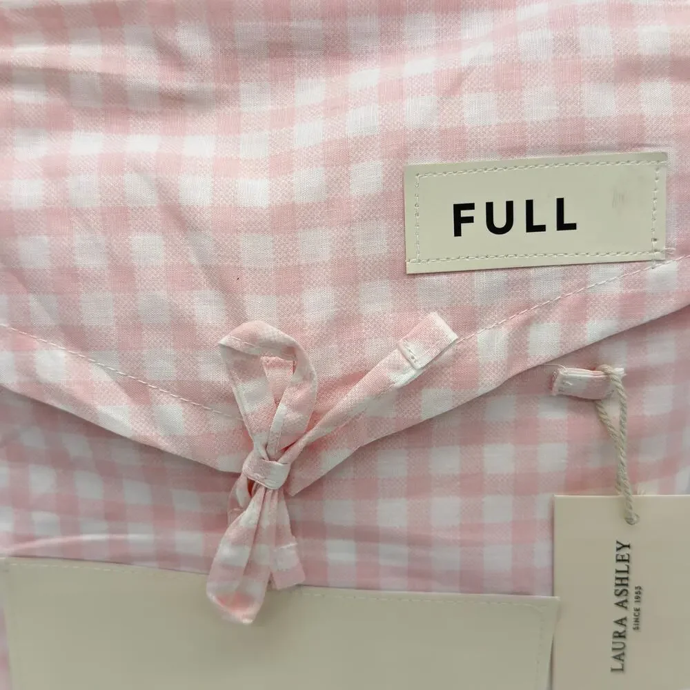 Laura Ashley Pink & White Gracie’s Gingham 4 pc FULL Sheet Set NEW